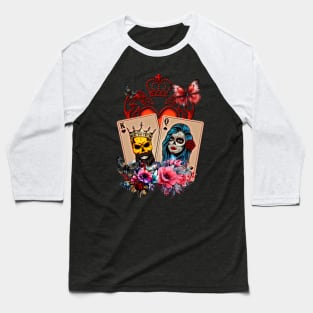 Playing cards King of hearts and queen of spades Baseball T-Shirt